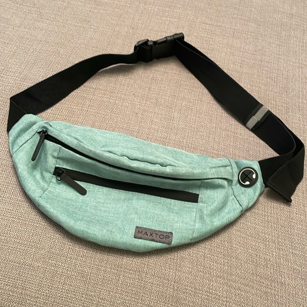 MAXTOP Large Unisex Crossbody Waist Pack Fanny Pack Roomy 4 Zip Compartments